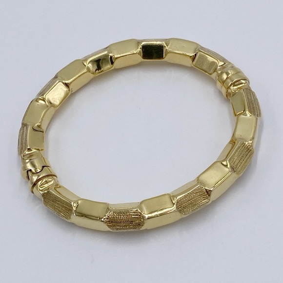 Veronese Gold Over Sterling Silver Hinge Bangle Bracelet - Picture 2 of 6